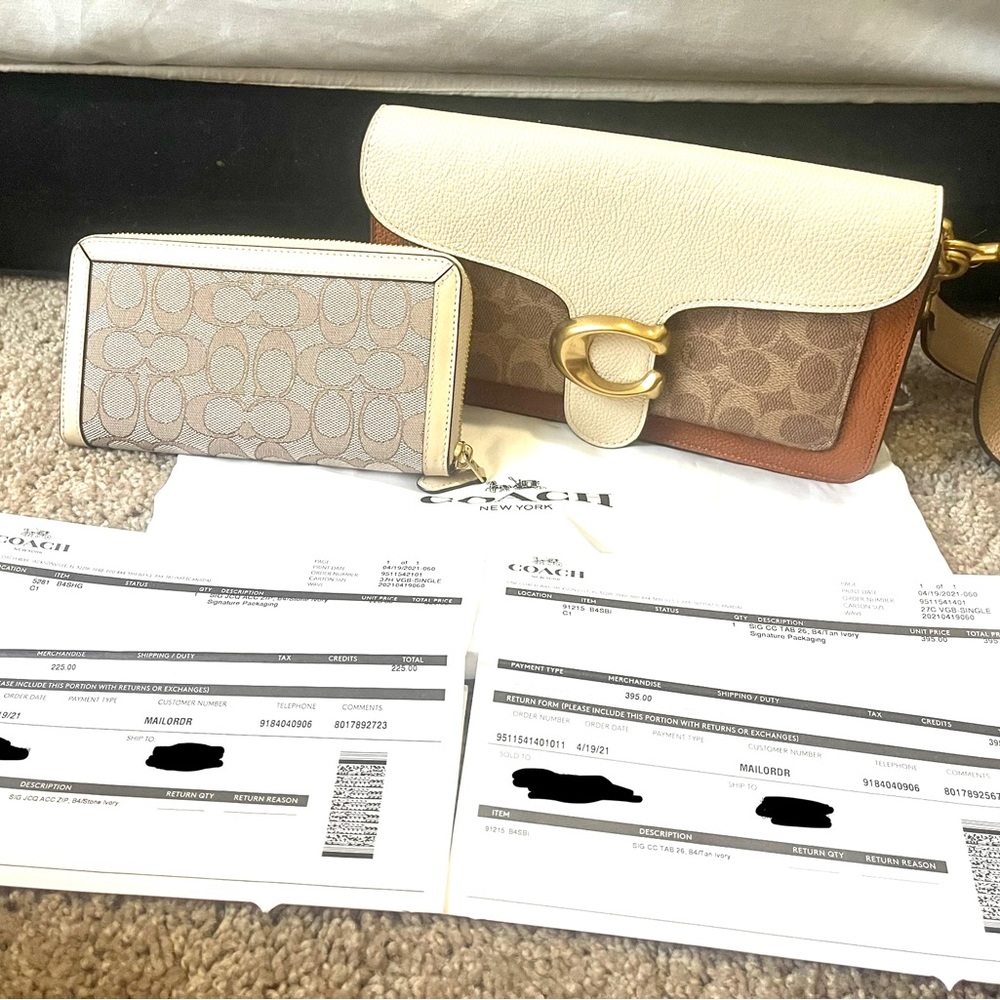 Coach Tabby Shoulder Bag 26 Canvas and Accordion Zip Wallet in Jacquard